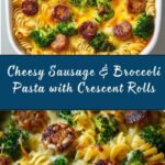 Cheesy Sausage and Broccoli Pasta with Crescent Rolls Recipe