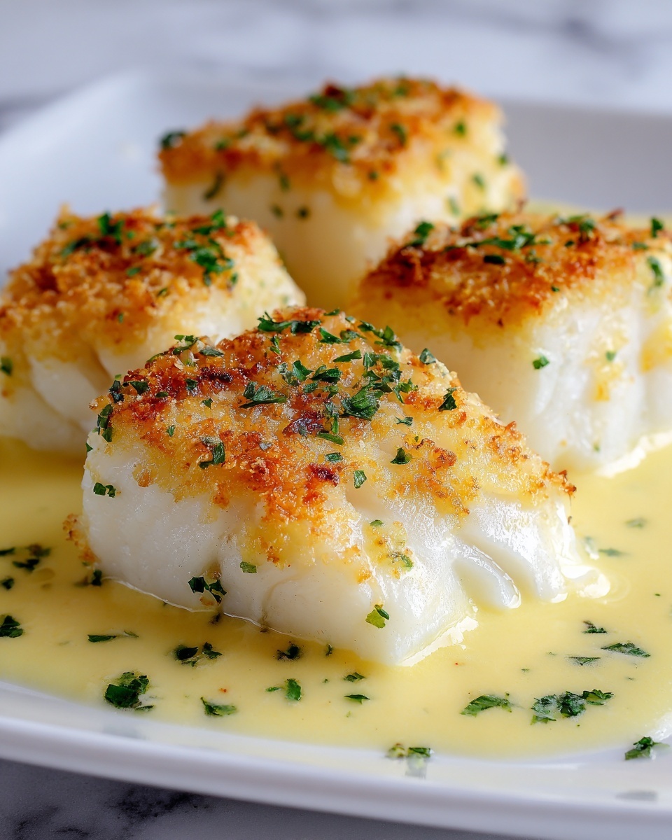 Savory Baked Cod in Coconut-Lemon Cream Sauce Recipe - Recipe Image