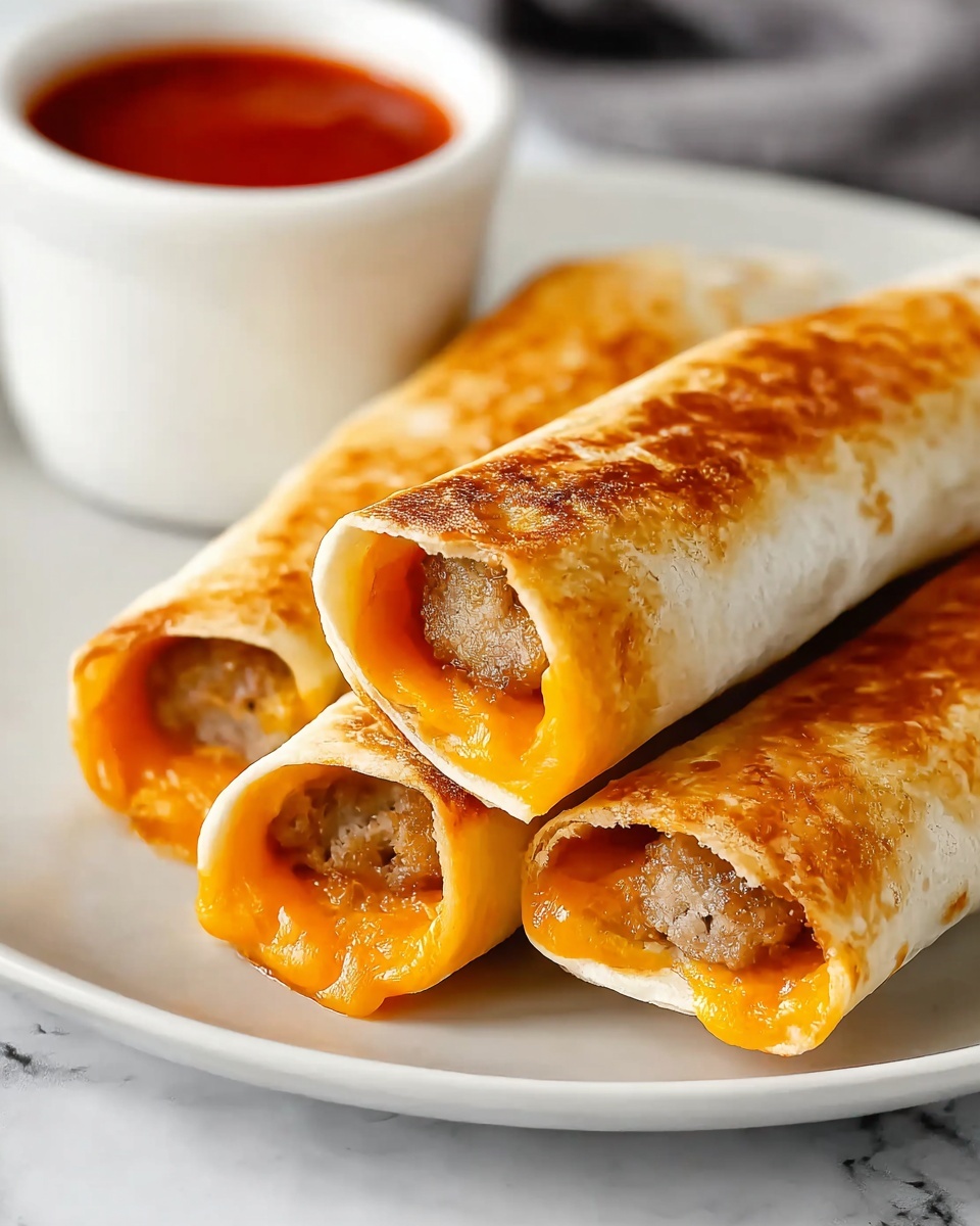 Breakfast Taquitos with Sausage, Eggs, and Cheese Recipe - Recipe Image