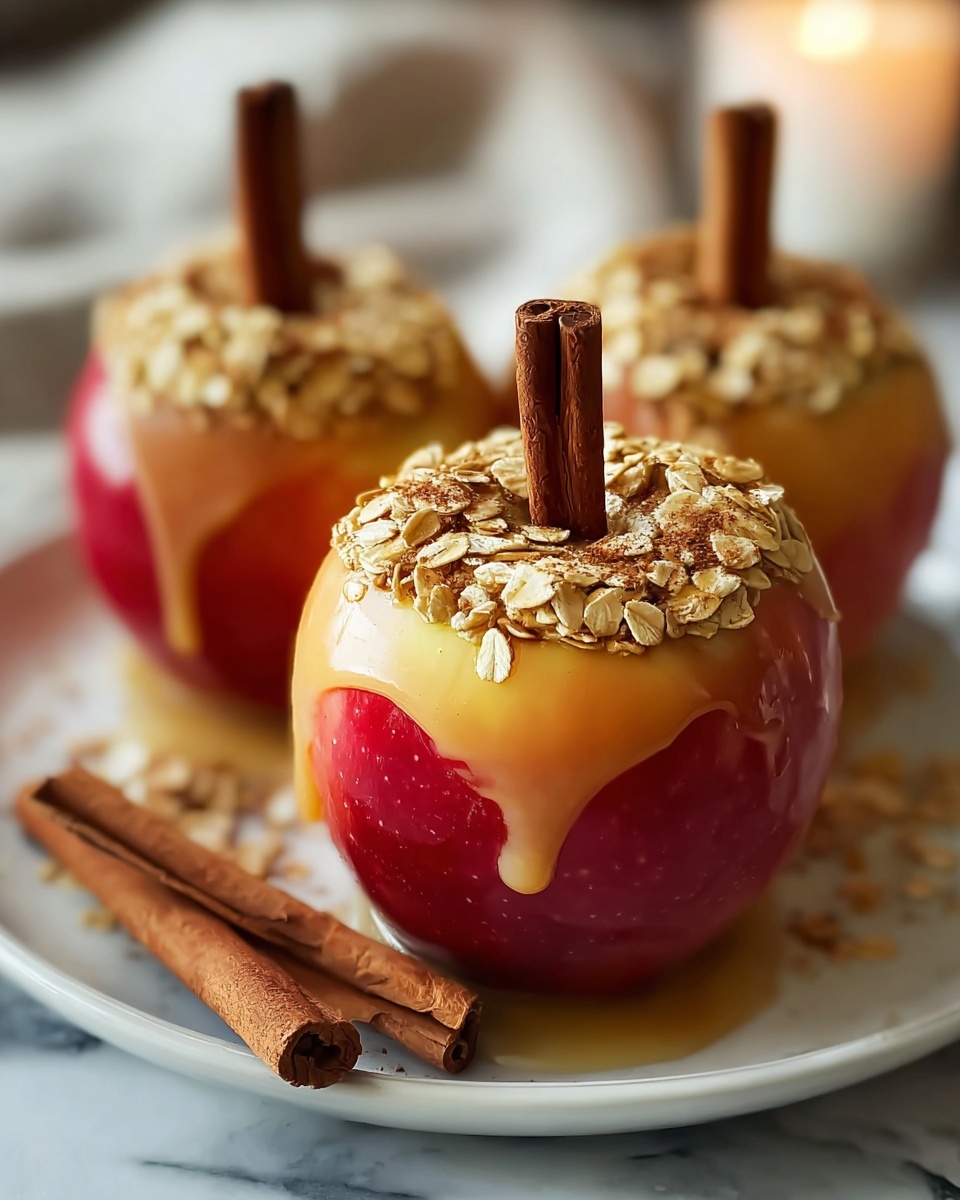 Cinnamon Oatmeal Stuffed Apples with Vanilla Custard Sauce Recipe - Recipe Image