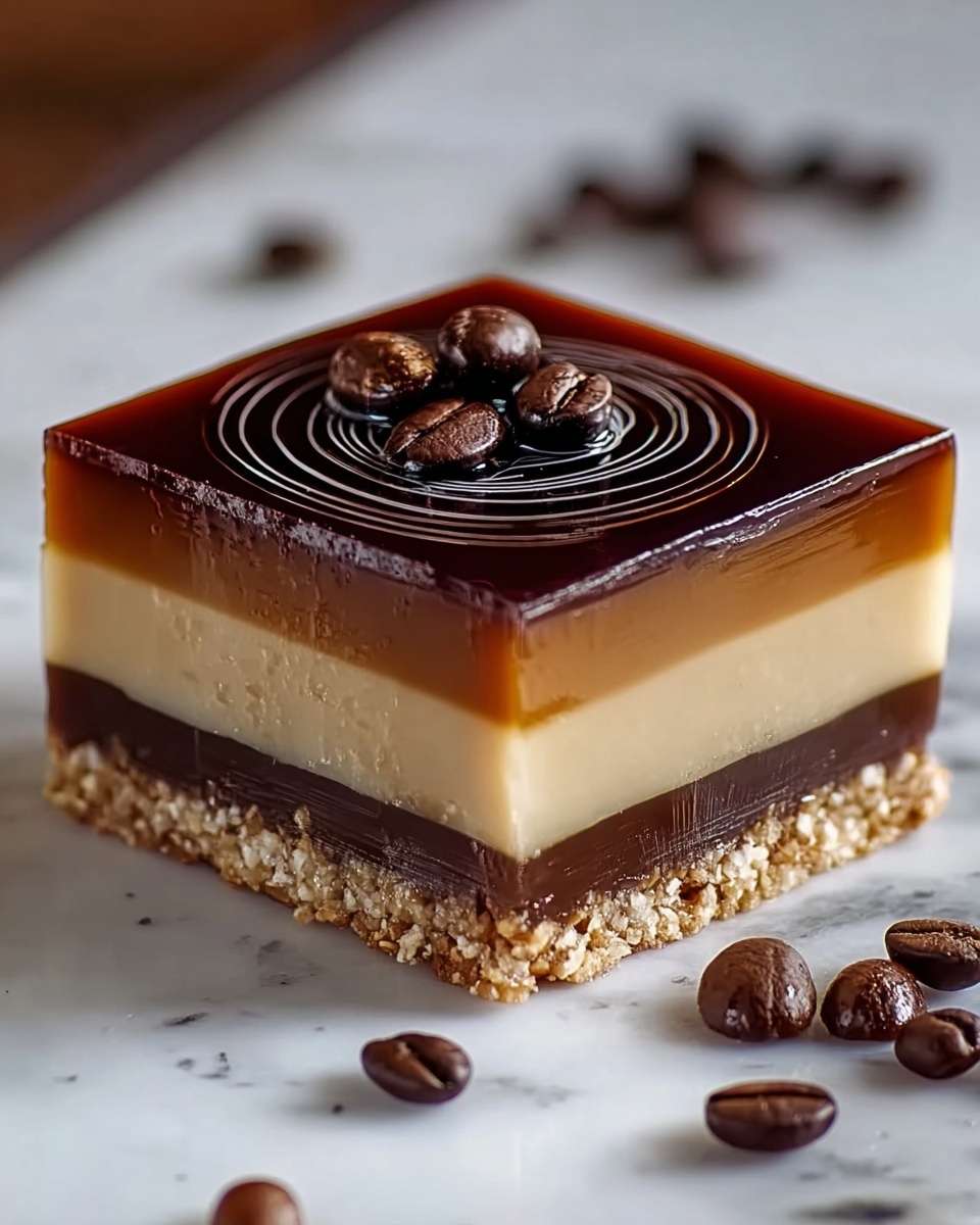 Elegant Coffee Caramel Cheesecake Bars Recipe - Recipe Image
