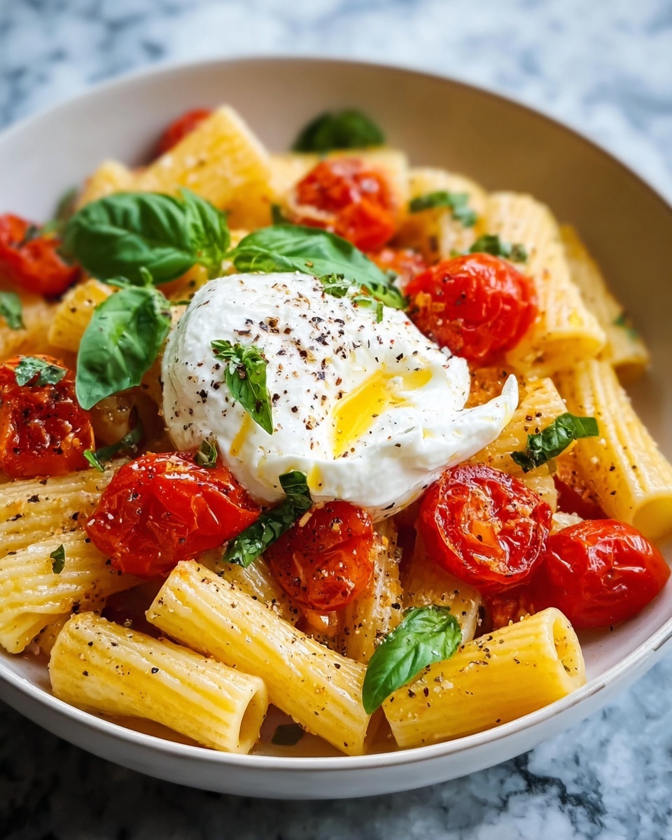 Rigatoni with Burrata and Burst Tomatoes Recipe - Recipe Image