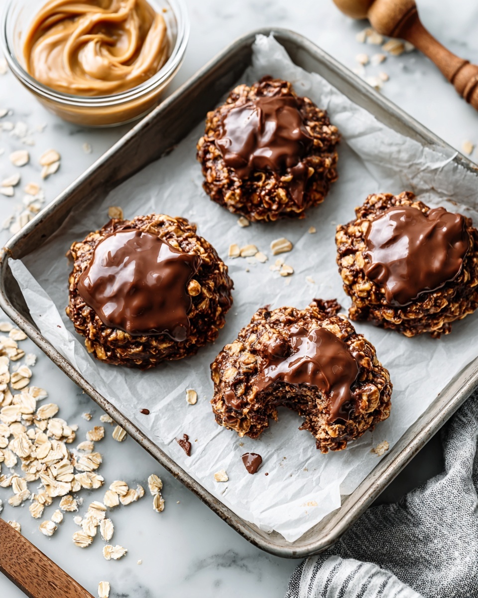 No-Bake Chocolate Peanut Butter Oatmeal Cookies Recipe - Recipe Image