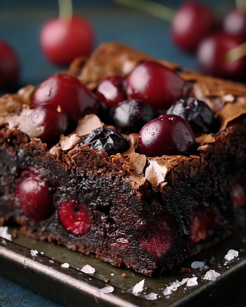 Roasted Cherry Chocolate Brownies Recipe - Recipe Image