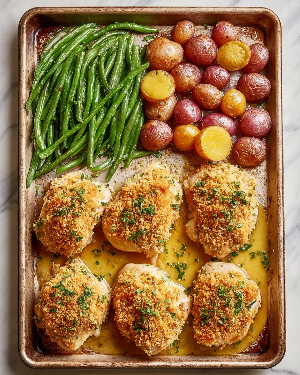 Parmesan Crusted Chicken Sheet Pan Dinner Recipe - Recipe Image