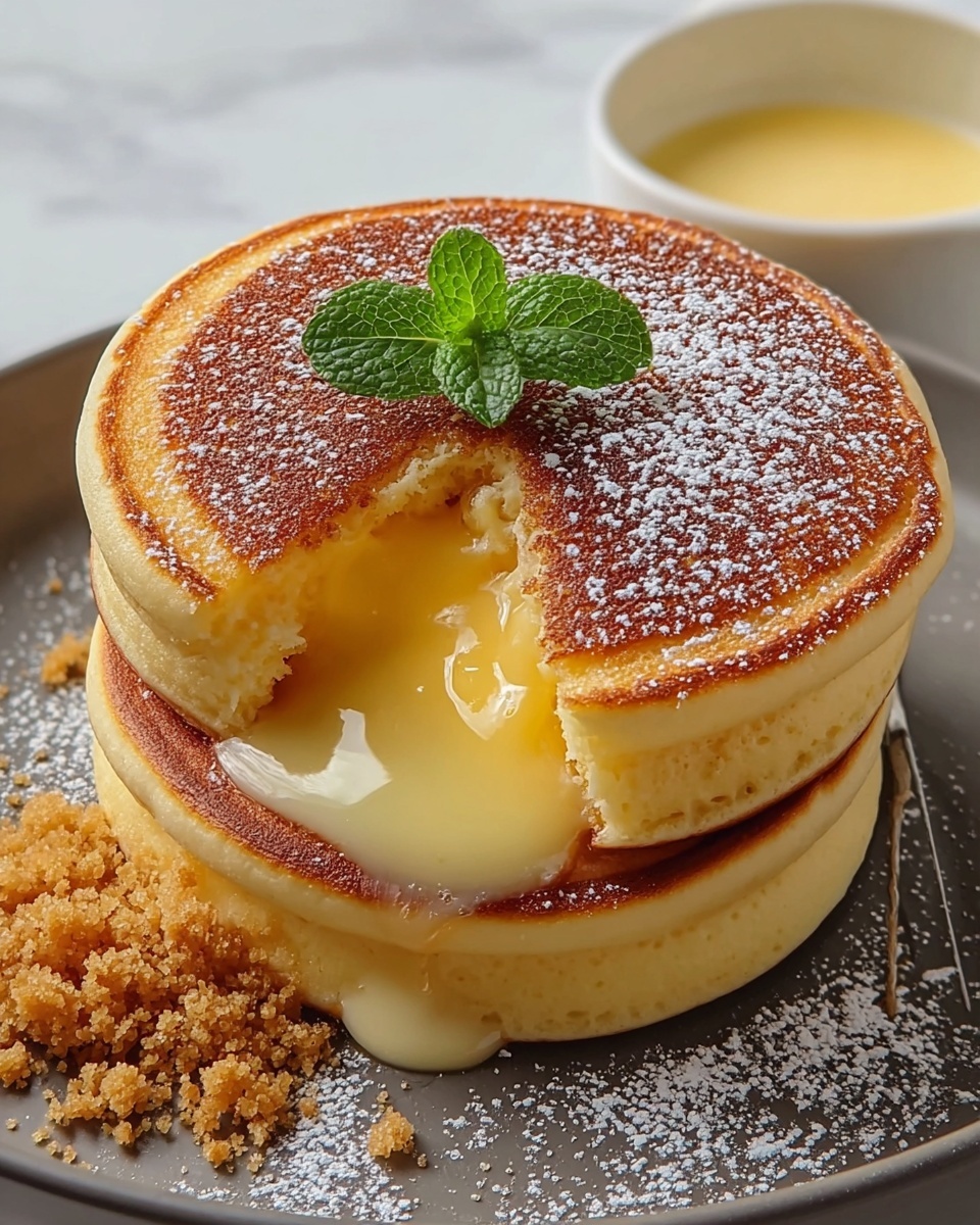 Fluffy Pancakes with Homemade Custard Filling Recipe - Recipe Image