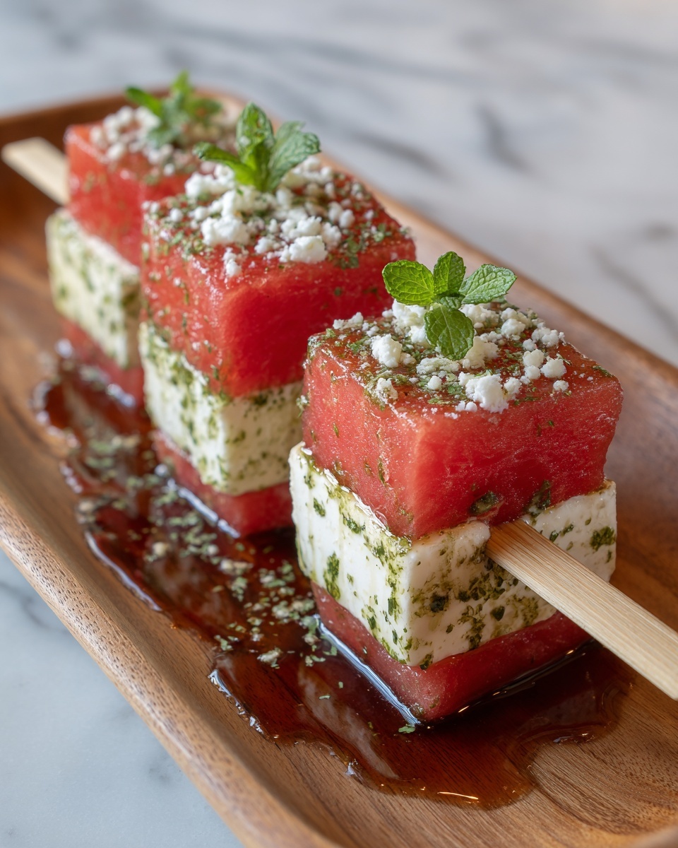 Watermelon Cucumber Feta Skewers: The Best 10-Minute Appetizer Recipe - Recipe Image