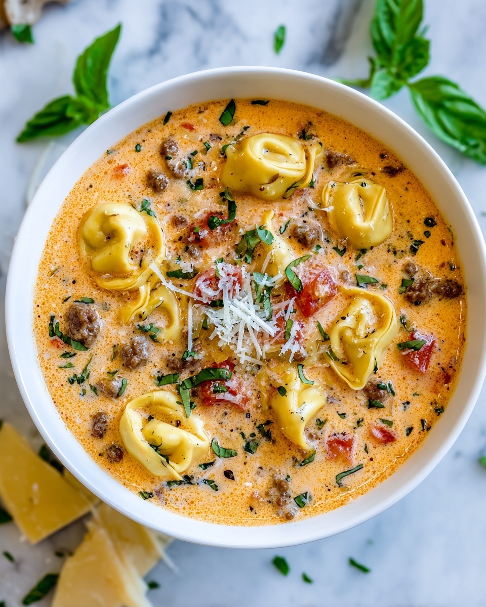 Creamy Italian Sausage Tortellini Soup Recipe - Recipe Image