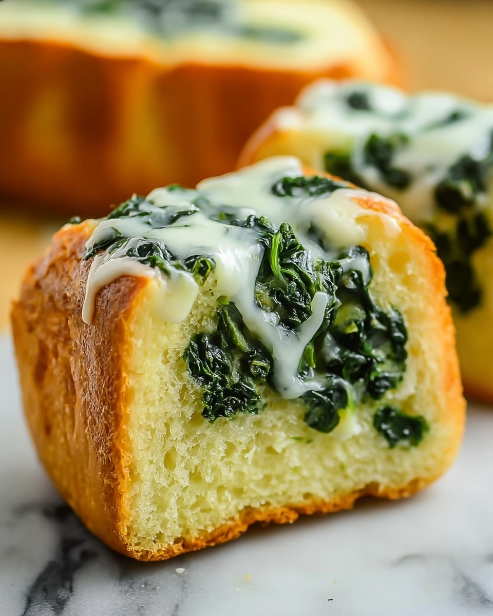 Spinach and Smoked Jalapeño Cheese Stuffed French Bread Recipe - Recipe Image