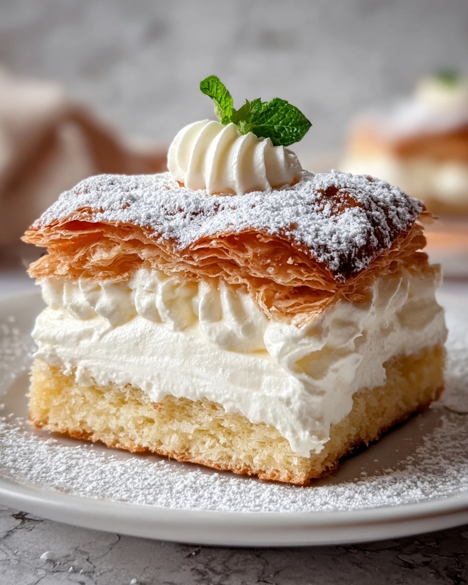 Cream Puff Cake with Vanilla Custard and Chocolate Glaze Recipe - Recipe Image