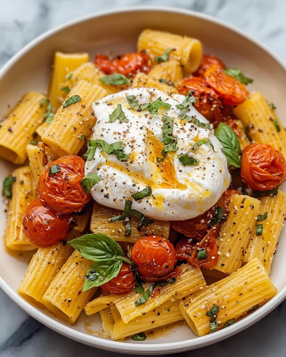 Rigatoni with Burrata and Burst Tomatoes Recipe - Recipe Image