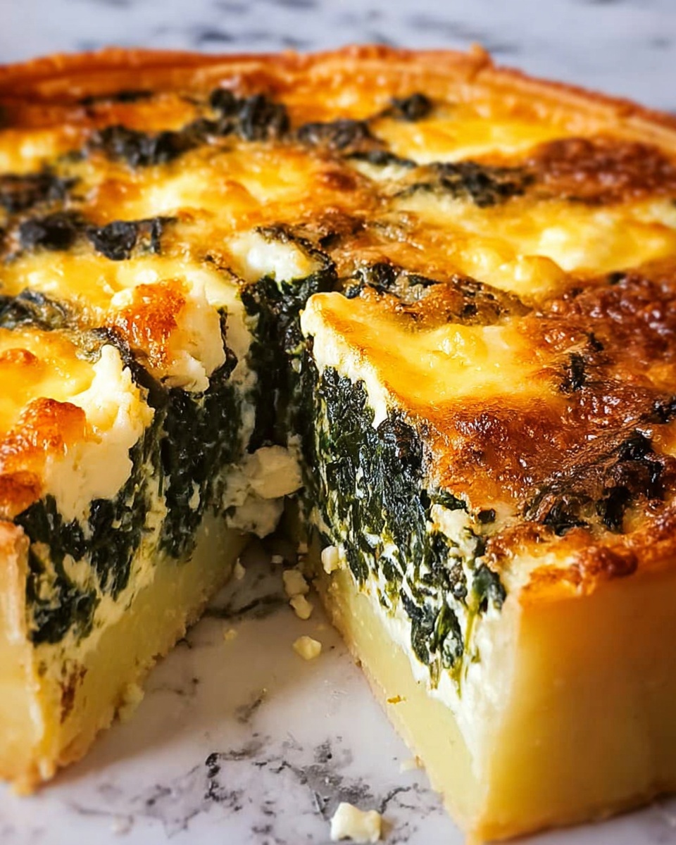Spinach Egg Cheese Pie Recipe - Recipe Image