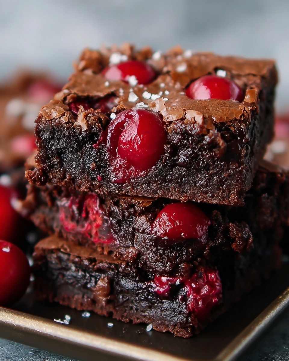 Roasted Cherry Chocolate Brownies Recipe - Recipe Image