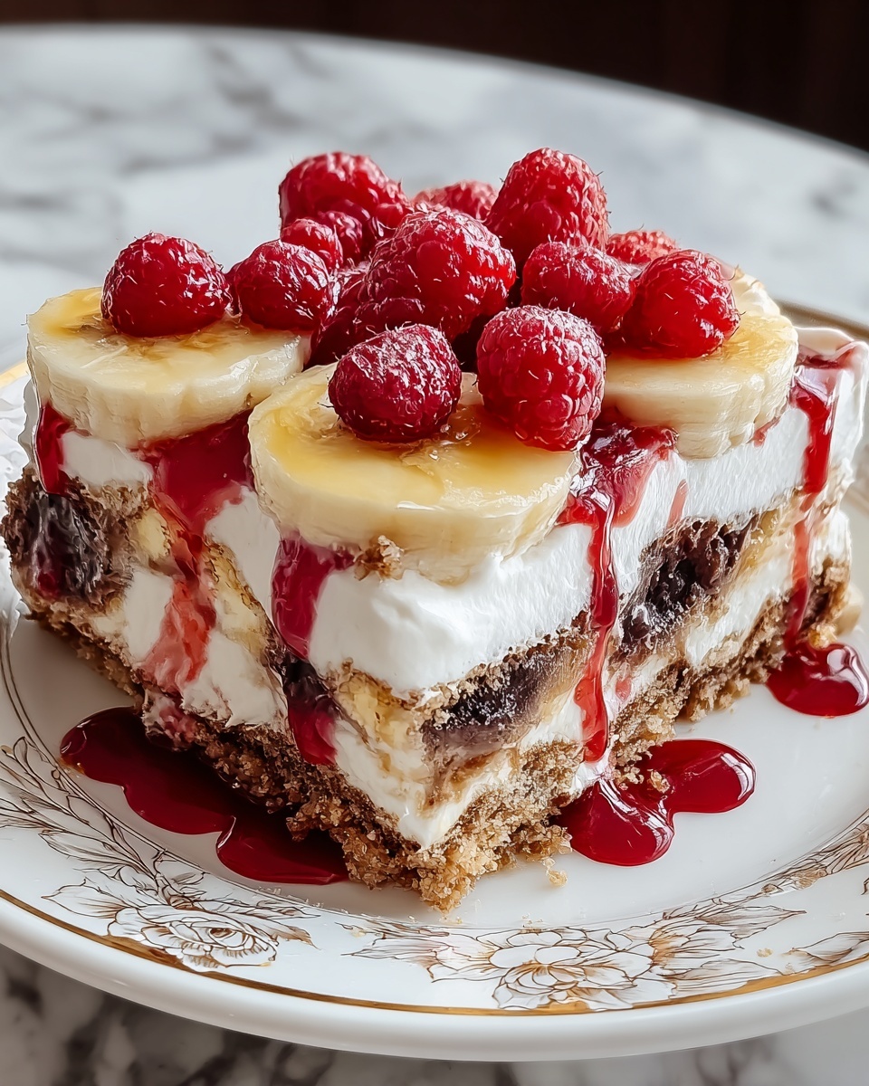 No-Bake Banana Split Cake Recipe - Recipe Image