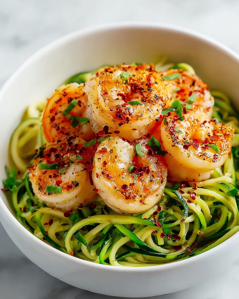 Garlic Butter Shrimp with Zucchini Noodles Recipe - Recipe Image