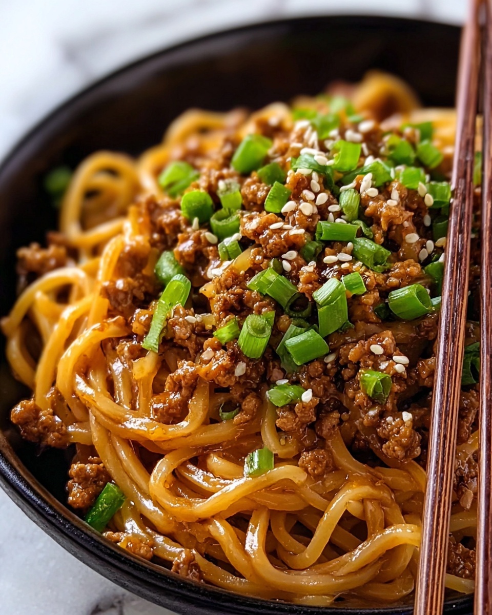 Mongolian Ground Beef Noodles Recipe - Recipe Image
