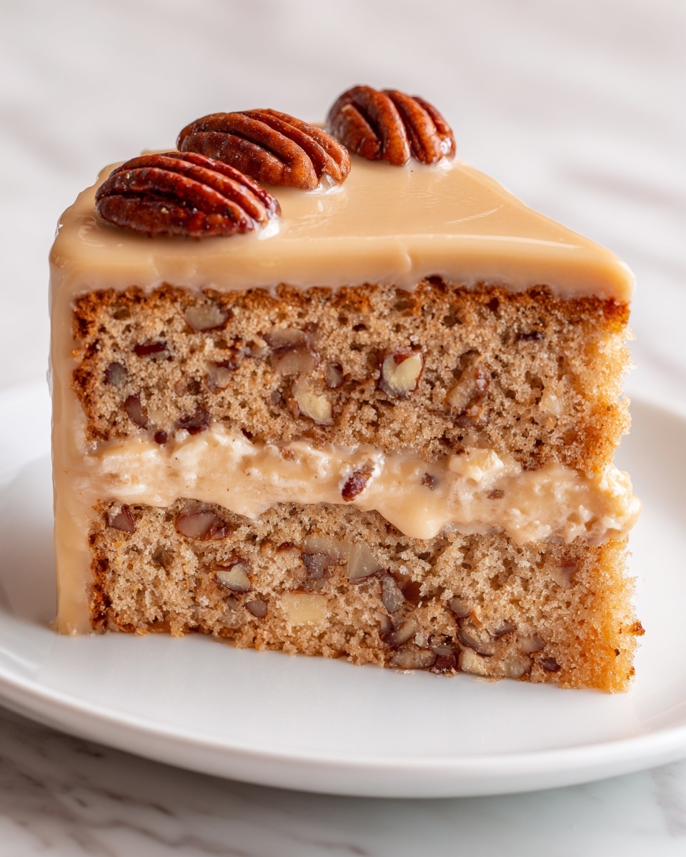 Pecan Caramel Layer Cake Recipe - Recipe Image