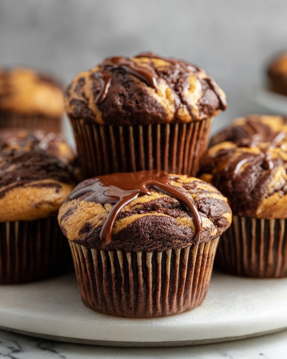 Chocolate Peanut Butter Swirl Muffins Recipe - Recipe Image