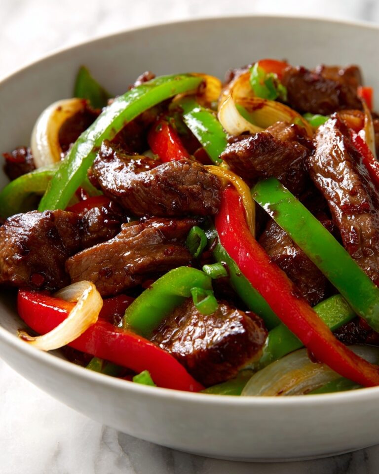 Sizzling Chinese Pepper Steak with Onions Recipe