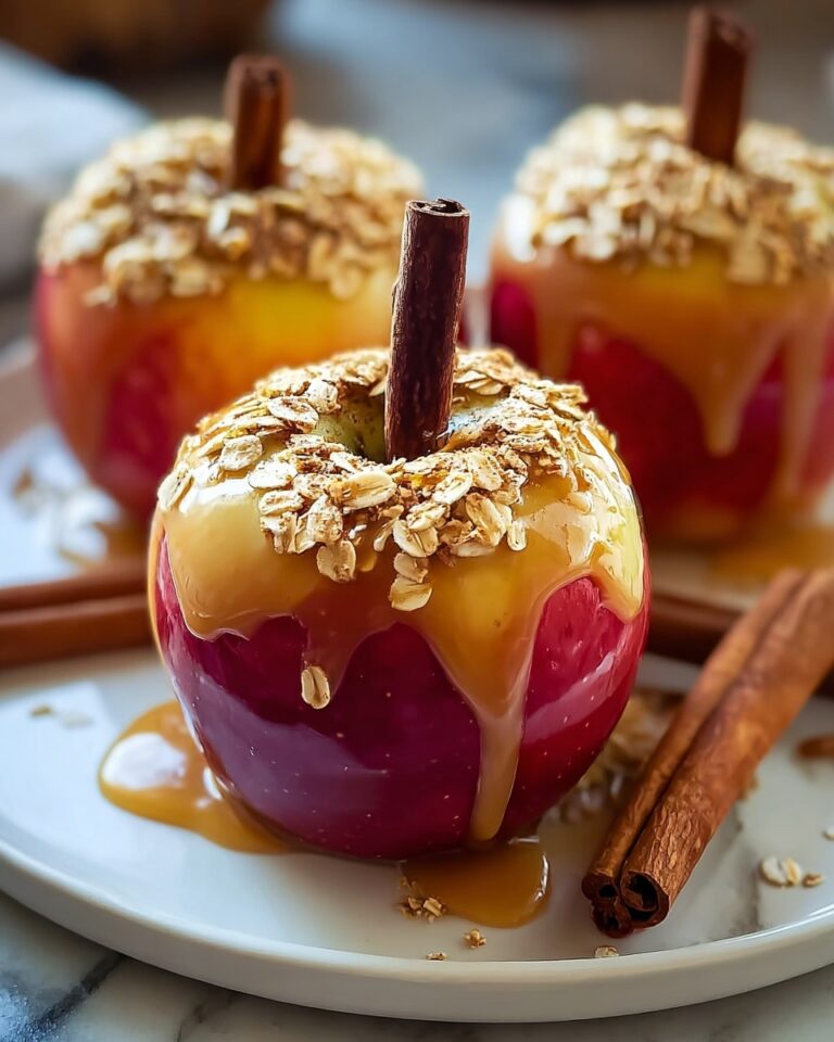 Cinnamon Oatmeal Stuffed Apples with Vanilla Custard Sauce Recipe